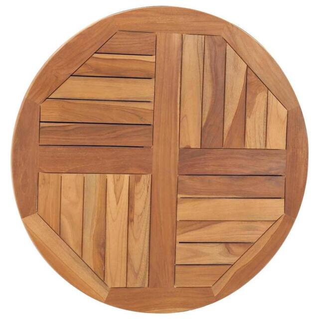 Berkfield Home Table Top Solid Teak Wood Round 2.5 cm 70 cm in Brown - image 1
