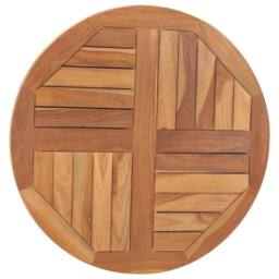 Berkfield Home Table Top Solid Teak Wood Round 2.5 cm 70 cm in Brown