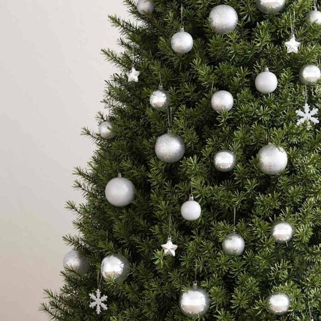 Berkfield Home Fantastic 111 Piece Christmas Bauble Set Silver Polystyrene - image 1