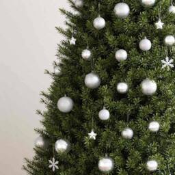 Berkfield Home Fantastic 111 Piece Christmas Bauble Set Silver Polystyrene - thumbnail 1