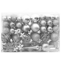 Berkfield Home Fantastic 111 Piece Christmas Bauble Set Silver Polystyrene - thumbnail 3