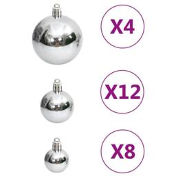 Berkfield Home Fantastic 111 Piece Christmas Bauble Set Silver Polystyrene - thumbnail 6
