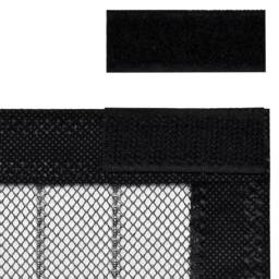 Berkfield Home Insect Door Curtains 2 pcs with Magnet Blocks Black 220x110 cm - thumbnail 7