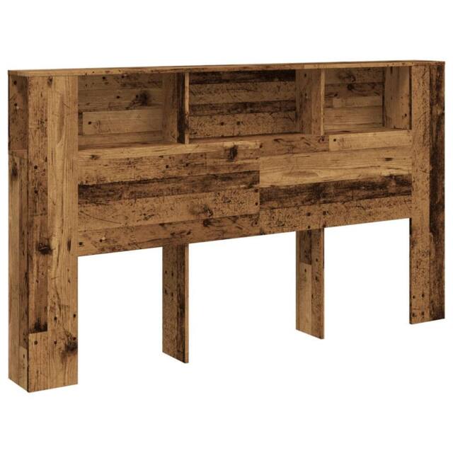 Berkfield Home Headboard Cabinet Old Wood 180x18.5x102.5 cm Engineered Wood in Brown - image 1