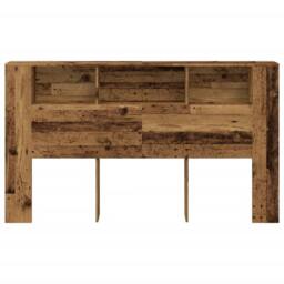 Berkfield Home Headboard Cabinet Old Wood 180x18.5x102.5 cm Engineered Wood in Brown - thumbnail 4