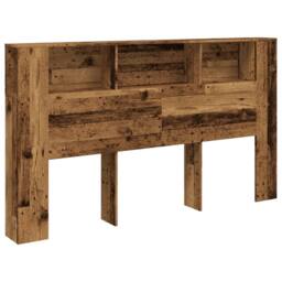 Berkfield Home Headboard Cabinet Old Wood 180x18.5x102.5 cm Engineered Wood in Brown - thumbnail 1