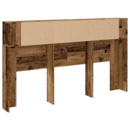 Berkfield Home Headboard Cabinet Old Wood 180x18.5x102.5 cm Engineered Wood in Brown - thumbnail 6