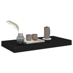 Berkfield Home Durable Floating Wall Shelf Black 50x23x3.8 cm MDF - thumbnail 1