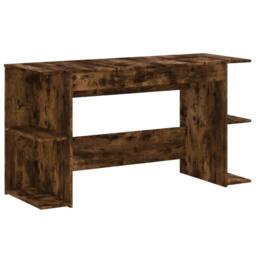 Berkfield Home Desk Smoked Oak 140x50x75 cm Engineered Wood in Brown - Size: 140 x 50 x 75 cm - thumbnail 1