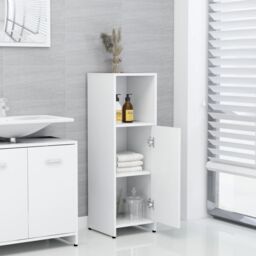 Berkfield Home Bathroom Cabinet White 30x30x95 cm Engineered Wood - Size: 30 x 30 x 95 cm - thumbnail 3