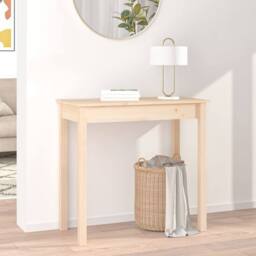 Berkfield Home Beautiful Console Table 80x40x75 cm Solid Wood Pine in Light Beige - Size: 80 x 40 x 75 cm