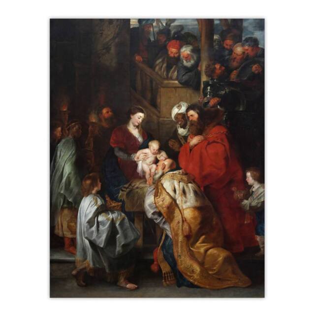 "Artery8 Peter Paul Rubens Adoration of the Magi Biblical Scene Wall Art Print - Size: W12"" x H16""" - image 1