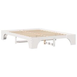 Berkfield Home Bed Frame White Wood 150 x 200 cm Minimalistic Wood Bed Frame - thumbnail 2