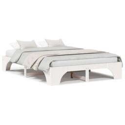 Berkfield Home Bed Frame White Wood 150 x 200 cm Minimalistic Wood Bed Frame - thumbnail 4