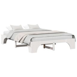 Berkfield Home Bed Frame White Wood 150 x 200 cm Minimalistic Wood Bed Frame - thumbnail 3