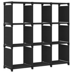 Berkfield Home 9-Cube Display Shelf Black 103x30x107.5 cm Fabric - thumbnail 1