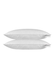 "Homescapes Duck Feather Euro Continental Pillow Pair - 40cm x 80cm (16""x32"") in White - Size: 40 cm x 80 cm" - thumbnail 3