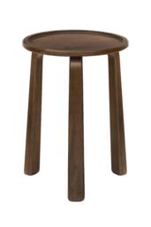 MH London Round Solid Mango Wood Side Table, Bedside End Table for Living Room & Bedroom - Daisy in Dark Brown - thumbnail 5