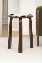MH London Round Solid Mango Wood Side Table, Bedside End Table for Living Room & Bedroom - Daisy in Dark Brown - thumbnail 2