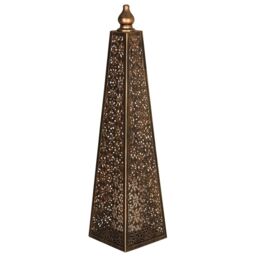 mysmartbuy Battery Powered Moroccan Style Pyramid Lantern Lamp - Weatherproof Bronze Effect Home or Garden LED Light - H60 x 15cm Diameter - thumbnail 3