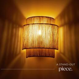 tectake Wall Light Lignea In 3 Tiers, Jute Fibre & Boho Chic Design in Natural - thumbnail 8