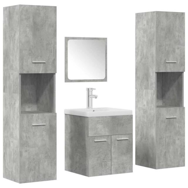 Berkfield Home 5 Piece Bathroom Furniture Set Concrete Grey Engineered Wood - image 1