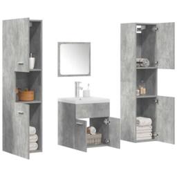 Berkfield Home 5 Piece Bathroom Furniture Set Concrete Grey Engineered Wood - thumbnail 2
