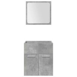 Berkfield Home 5 Piece Bathroom Furniture Set Concrete Grey Engineered Wood - thumbnail 6