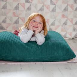 rucomfy Beanbags rucomfy Jumbo Cord Bean Bag Floor Cushion - Indoor Versatile Seat in Teal - thumbnail 2