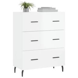 Berkfield Home Sideboard High Gloss White 69.5x34x90 cm Engineered Wood - thumbnail 1