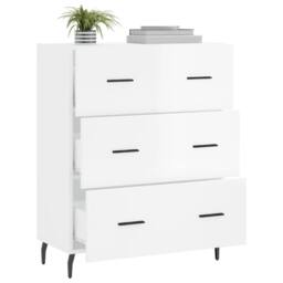 Berkfield Home Sideboard High Gloss White 69.5x34x90 cm Engineered Wood - thumbnail 4