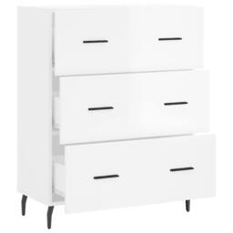 Berkfield Home Sideboard High Gloss White 69.5x34x90 cm Engineered Wood - thumbnail 6