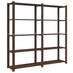 Berkfield Home 5-Tier Storage Rack Brown 170x38x170 cm Solid Wood Pine - Size: 170 x 38 x 170 cm - thumbnail 2
