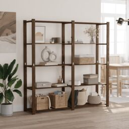Berkfield Home 5-Tier Storage Rack Brown 170x38x170 cm Solid Wood Pine - Size: 170 x 38 x 170 cm - thumbnail 1