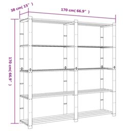 Berkfield Home 5-Tier Storage Rack Brown 170x38x170 cm Solid Wood Pine - Size: 170 x 38 x 170 cm - thumbnail 7