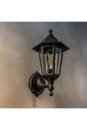 CGC Lighting 'Yasmin' Black Outdoor Traditional Lantern Style Wall Light - thumbnail 3