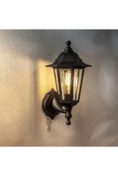 CGC Lighting 'Yasmin' Black Outdoor Traditional Lantern Style Wall Light - thumbnail 1