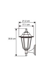 CGC Lighting 'Yasmin' Black Outdoor Traditional Lantern Style Wall Light - thumbnail 6