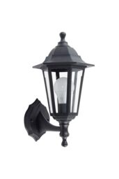 CGC Lighting 'Yasmin' Black Outdoor Traditional Lantern Style Wall Light - thumbnail 2