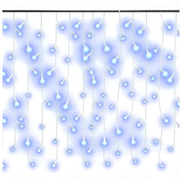 Berkfield Home LED Curtain Icicle Lights 10m 400 LED Blue 8 Function - image 1