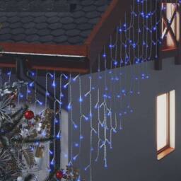 Berkfield Home LED Curtain Icicle Lights 10m 400 LED Blue 8 Function - thumbnail 6
