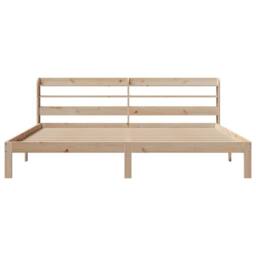 Berkfield Home Bed Frame with Headboard without Mattress 200x200 cm in Natural - thumbnail 4