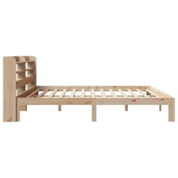 Berkfield Home Bed Frame with Headboard without Mattress 200x200 cm in Natural - thumbnail 5