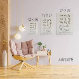 "Artery8 Positions of Hand Gestures Richardson Vintage Canvas Wall Art in White - Size: W24"" x H32""" - thumbnail 4