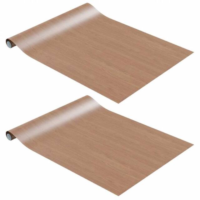 Berkfield Home Self-adhesive Furniture Films 2 pcs Light Oak 500x90 cm PVC in Brown - image 1