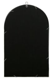 "MirrorOutlet Concrete Colour Metal Frame Arched Garden Mirror 31"" x 18"" 80 x 46CM in Grey - Size: 1 Pack" - thumbnail 5