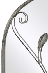 "MirrorOutlet Concrete Colour Metal Frame Arched Garden Mirror 31"" x 18"" 80 x 46CM in Grey - Size: 1 Pack" - thumbnail 4