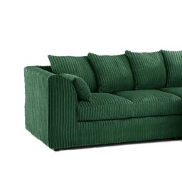 Furnishings For Less UK Luxor Jumbo Cord 4 Seater Corner sofa Right Hand Facing in Green - thumbnail 2