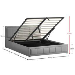 HD Designs Vanita Upholstered Ottoman Storage Bed Frame Linen UKFR Fabric in Light Grey - Size: Double - thumbnail 3