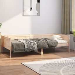 Berkfield Home Day Bed Solid Wood Pine 80x200 cm in Brown - thumbnail 1